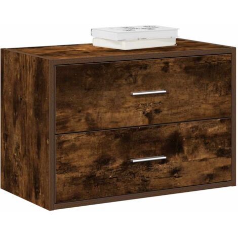 vidaXL Schrank mit 2 Schubladen, Raucheiche 60x31x40 cm Holz