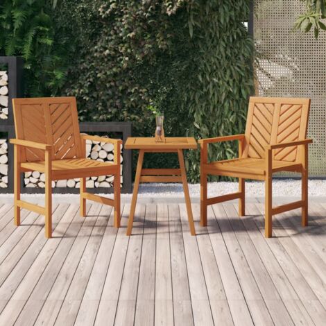 3-tlg. Garten-Lounge-Set, Gartenmöbel-Set, Terrassen-Sitzgruppe Massivholz Akazie ZDEH42208 BonneVie (1/5)