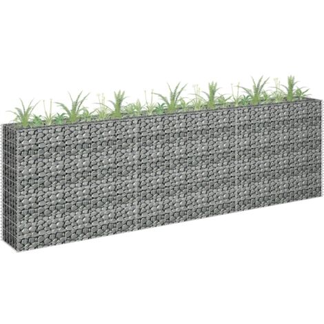 Gabionen-Hochbeet,Gabionenkorb,Gabionenbank, Blumenkasten Verzinkter Stahl 270x30x90 cm VMEC925787 BonneVie (1/5)