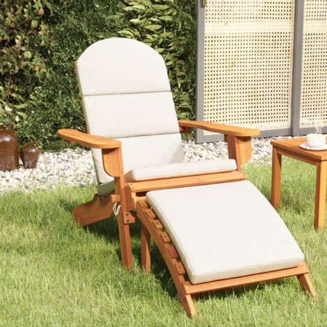Gartenstuhl Gartensessel Adirondack Stuhl für Garten Terrasse Balkon mit Fußstütze Massivholz Akazie DE78507 BonneVie (1/5)