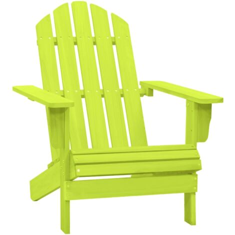 Gartenstuhl Gartensessel Adirondack Stuhl für Garten Terrasse Balkon Massivholz Tanne Grün DE32639 BonneVie (1/5)