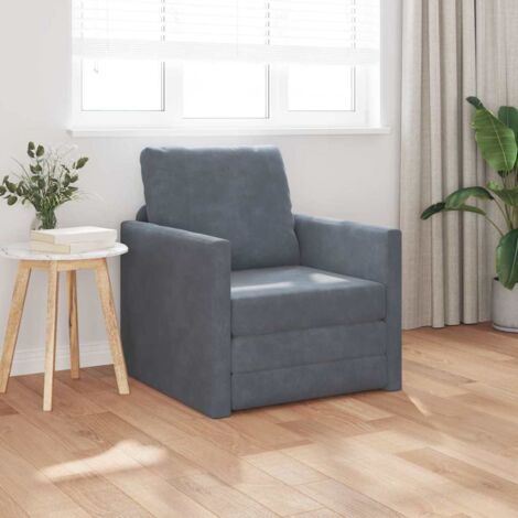 Bodensessel mit Schlaffunktion Samt 74x77x81 cm Dunkelgrau vidaXL191763