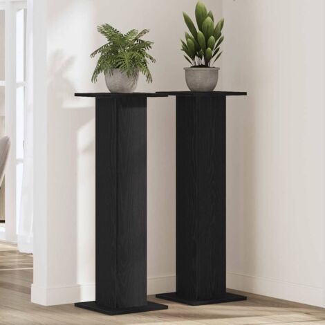 vidaXL Pflanzenständer 2 Stück Schwarz Eiche 30x30x95 cm Holzwerkstoff