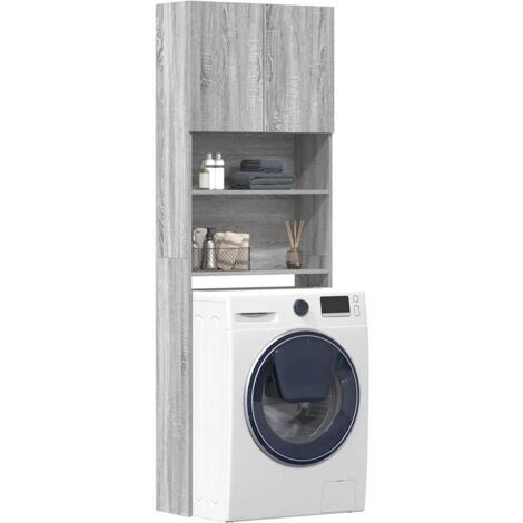 Waschmaschinenschrank Grau Sonoma 64x24x190 cm Holzwerkstoff vidaXL765140