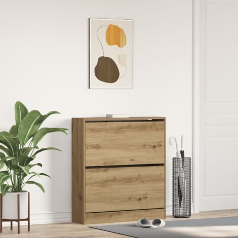 Schuhkipper Räuchereiche 80x21x87,5 cm vidaXL177731