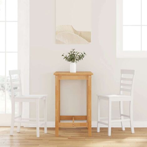 Barhocker 2 Stk. Weiß Massivholz Gummibaum vidaXL517999