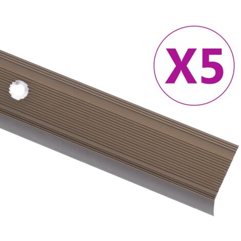 Treppenkantenprofil in L-Form 5 Stk. Aluminium 100cm Braun vidaXL683576