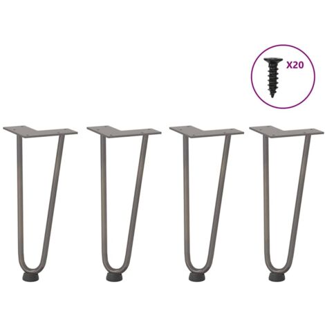 Haarnadelbeine für Couchtisch 4 Stk. Naturstahl 30 cm Massivstahl vidaXL663756 (1/5)