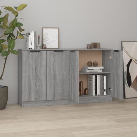 Er Set Sideboard Kommode K Chenschrank Grau Sonoma X X Cm