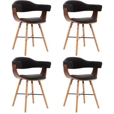 CLP Esszimmerstuhl Tiffin - Polsterstuhl Mit Bugholz & Kunstleder In Walnuss/Schwarz