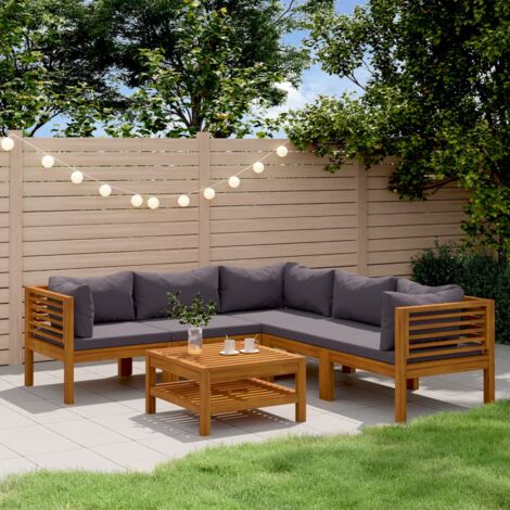 6tlg. Sitzgruppe Gartenmöbel Set Balkonmöbel Set mit Auflage