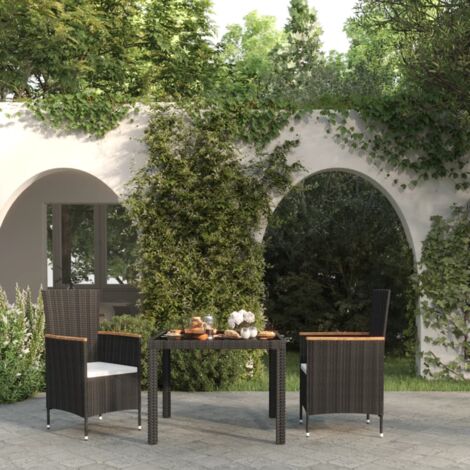VidaXL Garten Lounge Set 3-tlg. - Poly Rattan Möbel Für Terrasse & Garten