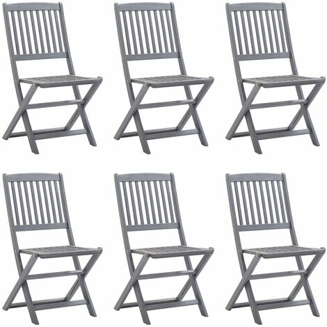 6er Set Gartenstühle Klappbare Gartensessel Balkonstühle Massivholz