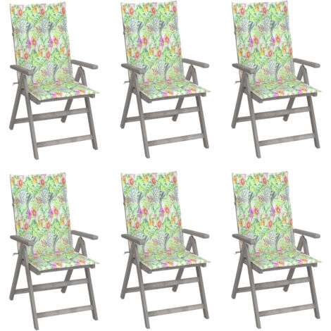 6er Set Gartenstühle Verstellbare Gartensessel Balkonstühle mit