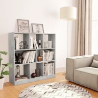 Bücherregal Küchenregal Regal für Wohnzimmer Büro und Flur Betongrau 97,5x29,5x100 cm Holzwerkstoff DE83376