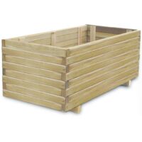 Hochbeet,Blumenkasten,Pflanzkasten Balkon, Terrasse, Garten 100x50x40 cm Holz Rechteckig VMEC662050