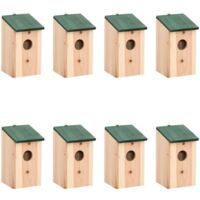 Vogelhäuser 8 Stk. Holz 12x12x22 cm CFW722241