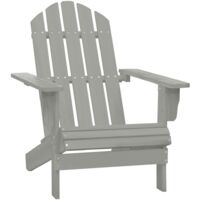 Gartenstuhl Gartensessel Stuhl für Garten Terrasse Balkon Holz Grau DE72087