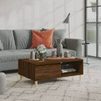 Couchtisch, Beistelltisch, Wohnzimmertisch Braun Eichen-Optik 90x60x35 cm Holzwerkstoff MKW65284 BonneVie