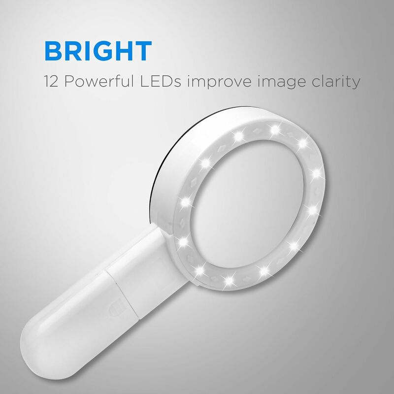 Lámpara de aumento LED con abrazadera, lupa con luz Lámpara de aumento de 8  dioptrías Iluminada