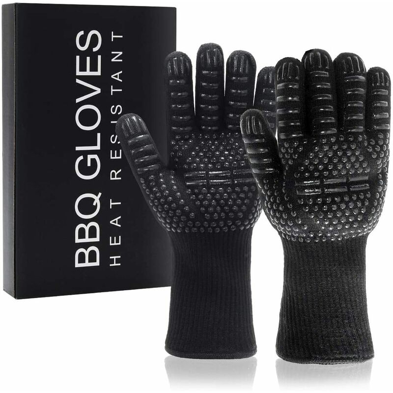 Guantes ignífugos para barbacoa, guantes resistentes a cortes de parrilla  1472°F guantes resistentes al calor, guantes de horno de silicona