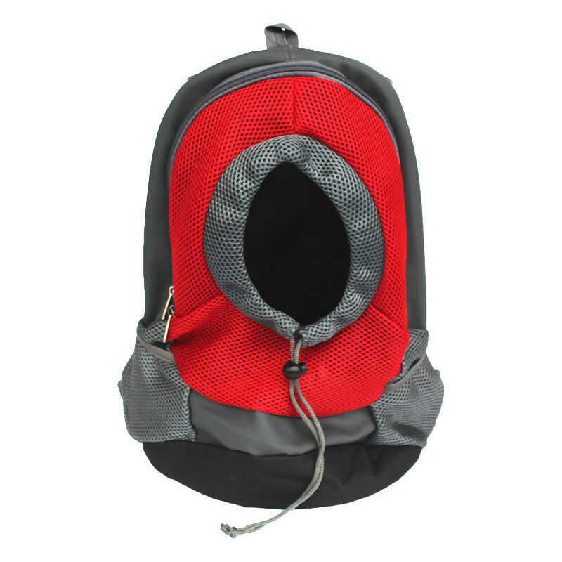 Arnés mochila para perros, para llevar en la parte delantera y en la espalda, con 2 correas ajustables para los hombros, cinturón ajustable integrado y gancho para el collar (s, rojo)