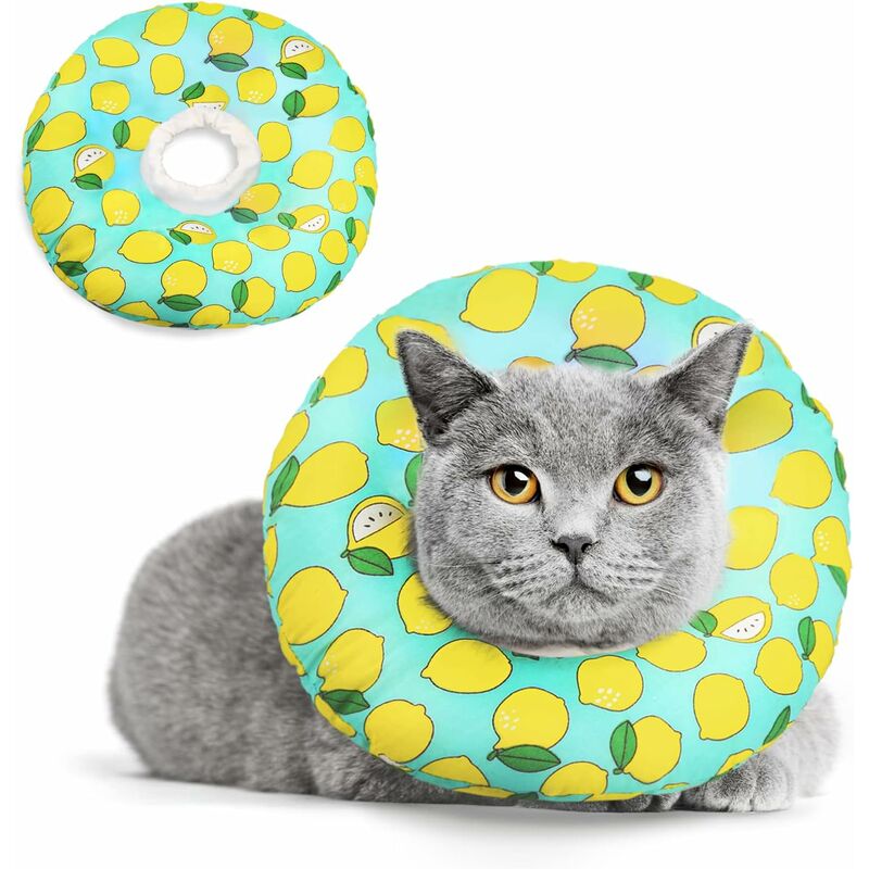 Cono de gato Lindo collar de recuperación de gato de dibujos animados para curar heridas de gato Cono protector para mascotas después de la cirugía Collares isabelinos para gatitos y perros pequeños (