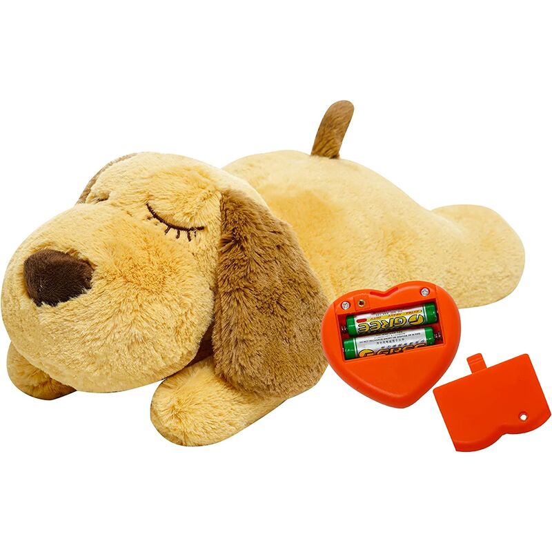 Juguetes para perros Heartbeat para aliviar la ansiedad, juguetes de peluche suaves para perros, ayuda para el entrenamiento del comportamiento del cachorro, juguetes de ayuda para el entrenamiento, a