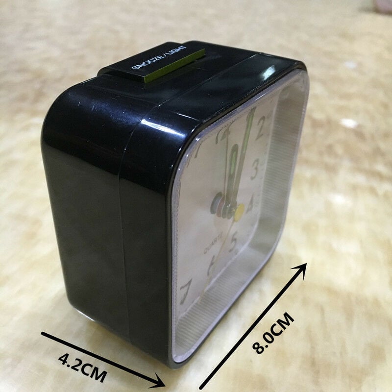 Despertador pequeño de viaje Reloj despertador silencioso de cabecera con  función de luz y repetición (gris)