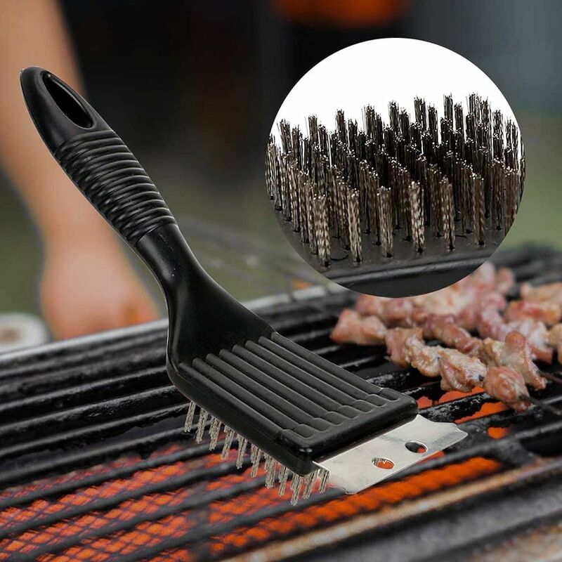 Bbq Grill Brush & Scraper 16' Cepillo Y Rascador Para Parrilla 