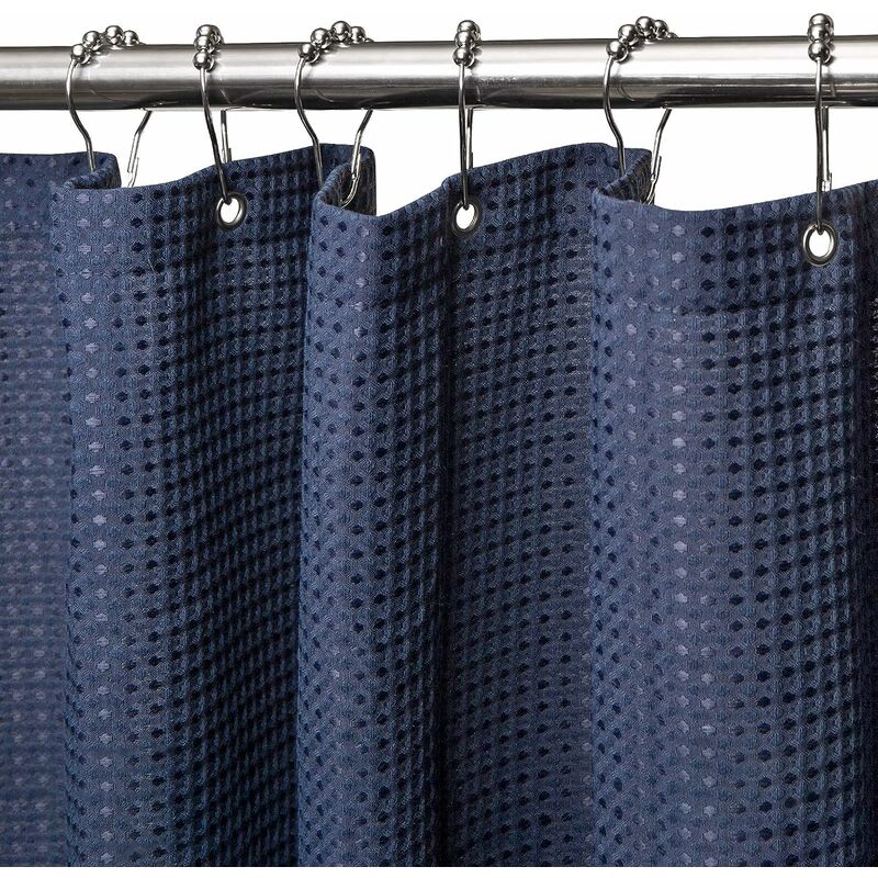 Cortinas de ducha clásicas para baño, cortina de baño a rayas, tela de  poliéster impermeable, gris, decoración para el hogar