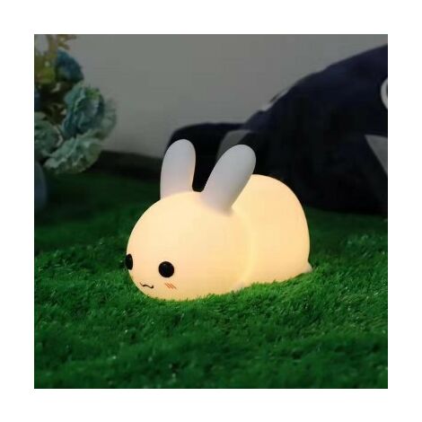 Comprar Linda luz nocturna de silicona, conejo, ballena, gato, Sensor  táctil, lámpara de noche para dormitorio recargable para niños, regalo para  bebés