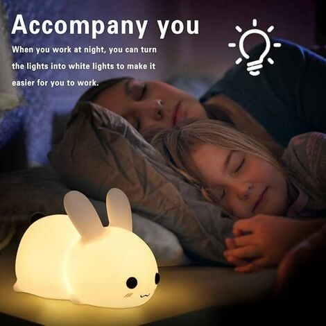 Comprar Linda luz nocturna de silicona, conejo, ballena, gato, Sensor  táctil, lámpara de noche para dormitorio recargable para niños, regalo para  bebés