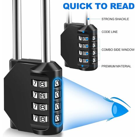 Puroma Paquete de 2 candados de combinación de 4 dígitos