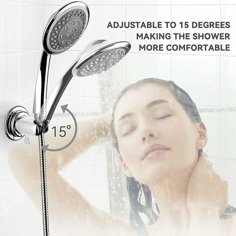 Soporte de cabezal de ducha con ventosa, soporte de cabezal de ducha de  mano, soporte de ducha ajustable, cabezal de ducha de mano extraíble y  soporte