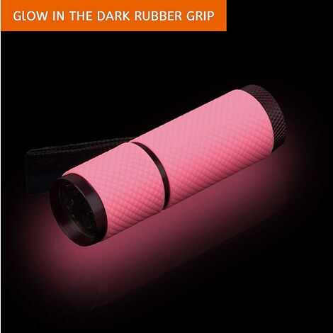 Linterna LED rosa, linternas pequeñas y brillantes con 9 luces LED, secador  de uñas de gel