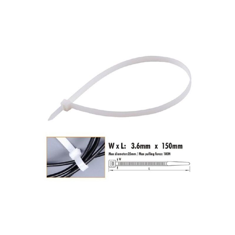 Kabelbinder Nylon 100x2,5 mm weiß (natur) (100 Stück), 0,71 €