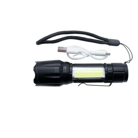 LED Handscheinwerfer Doppelkopf Taschenlampe USB Wiederaufladbare  Taschenlampe Suchscheinwerfer