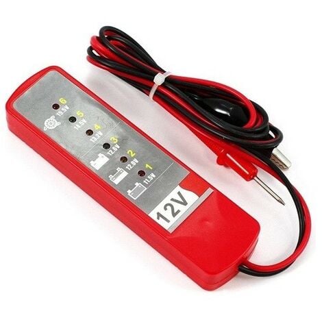 Batterietester 12V Lichtmaschinentester Auto Prüfgerät KFZ Spannungsprüfer  6 LED, 10,90 €
