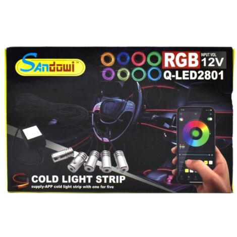 LED STREIFEN DEKORATIVE BELEUCHTUNG RGB LED STREIFEN NEON 12V FÜR AUTO  Q-LED2801