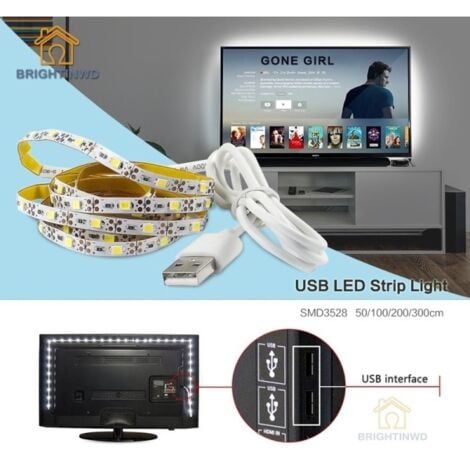 KALTES LICHT LED STREIFEN 90 CM USB FÜR TV HINTERGRUNDBELEUCHTUNG