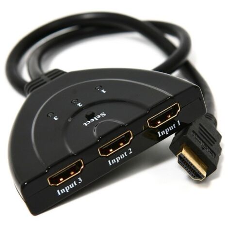 1080p HDMI SWITCH CABLE 3 PORTS FULL HD TV MULTIPLE SOCKET SDOPPIATOR  ADAPTER