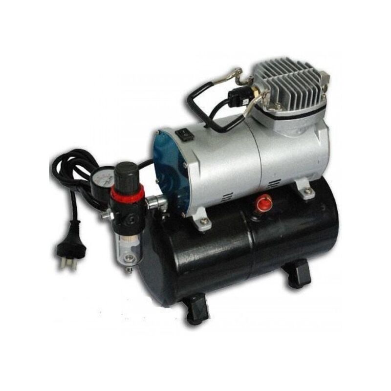 aerógrafo, compresor de aire portátil sin aceite, tanque de 3 litros de 1/5  HP