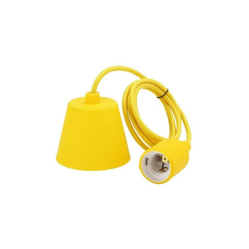 PORTALÁMPARA DE TECHO COLGANTE E27 AMARILLO DT-J01 1 MT