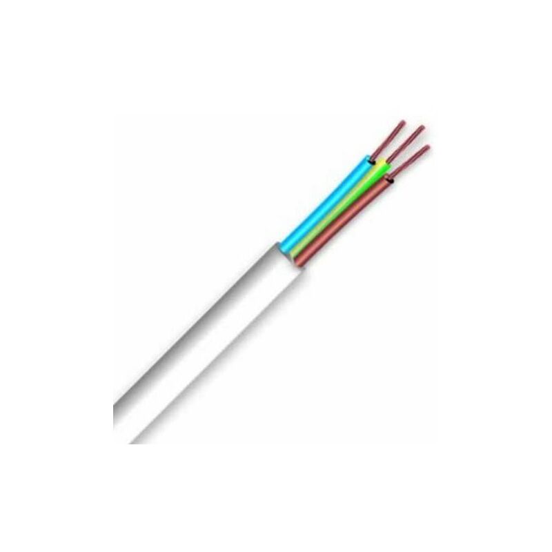 Rollo de cable de manguera (H05 VV-F 3G, 1,5 mm², 50 m) 10A 2300W blanco
