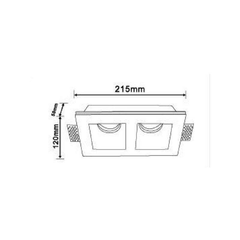 Soporte rectangular de tres orificios para lámpara de techo • Plafonniers  Design