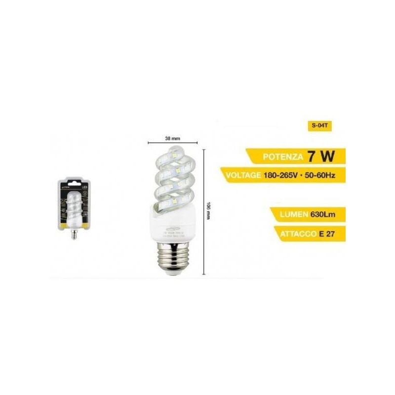Bombilla LED espiral horizontal 12W regulable 2200K E27