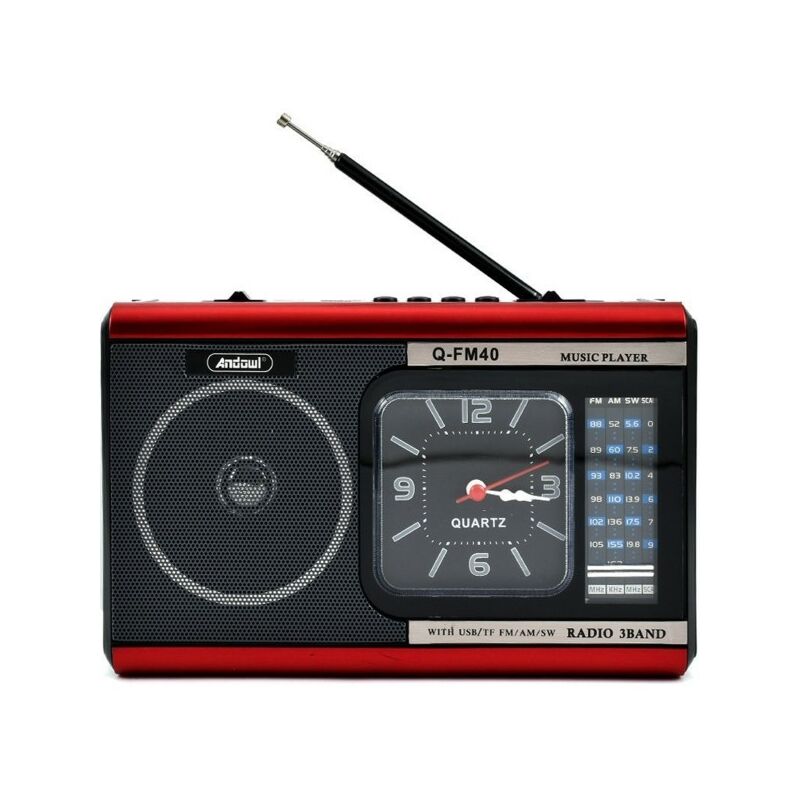 RADIO DESPERTADOR USB PORTÁTIL A PILAS Q-FM40 ALTAVOZ BLUETOOTH CON LINTERNA