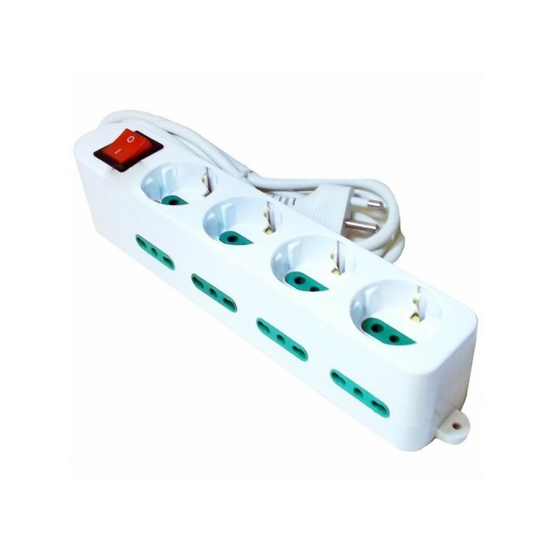 Regleta de 6 Enchufes + Interruptor Blanca (5 Metros) + Protección Infantil  • IluminaShop