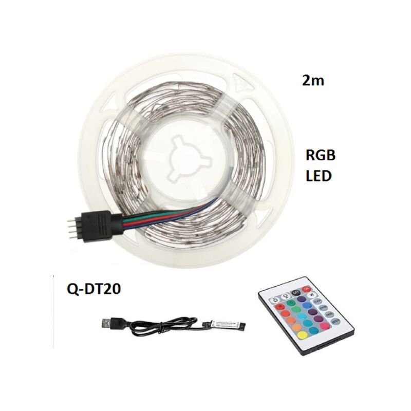 Tira led usb 2 metros RGB (USB – LED STRIP) en caja o blister IP65